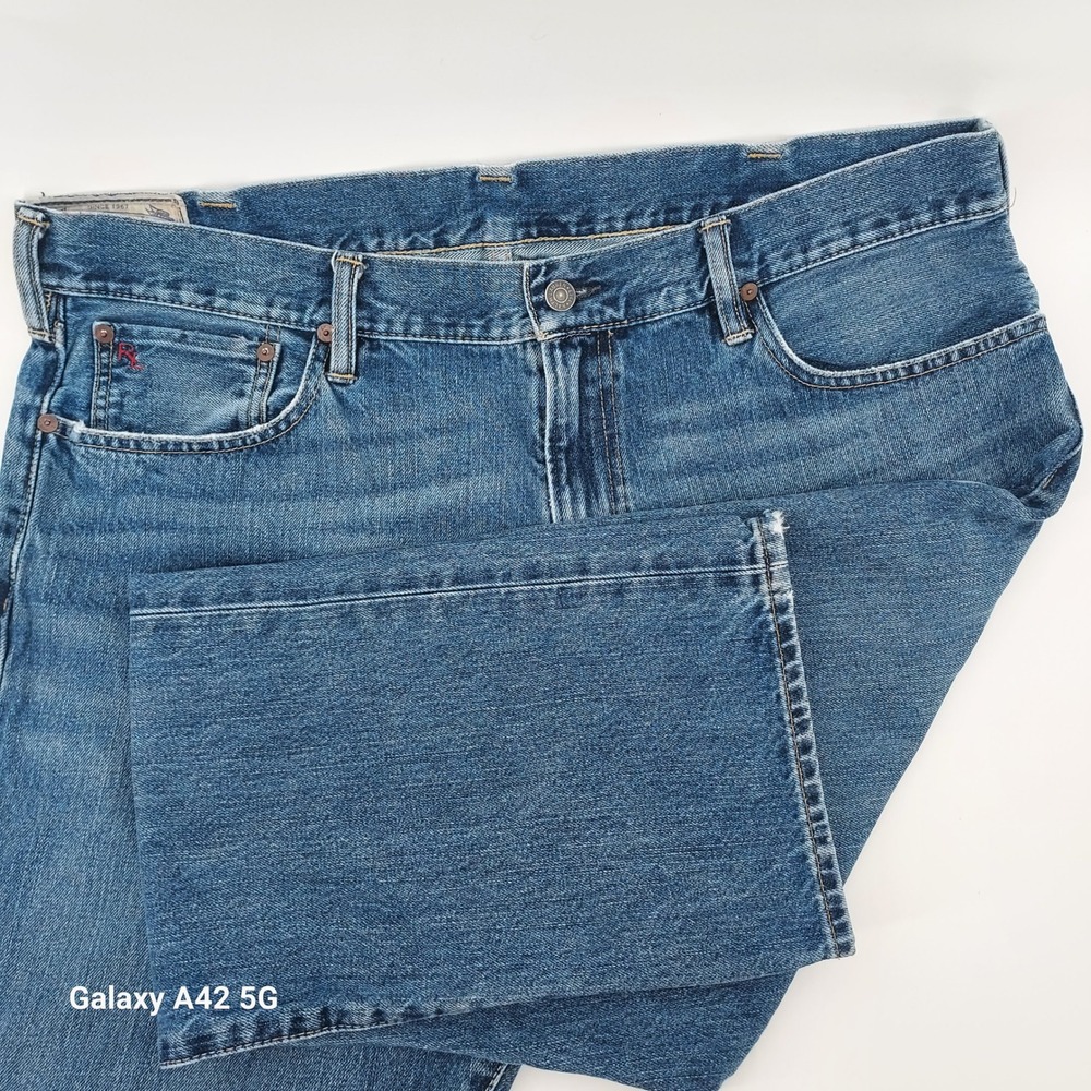 Polo Ralph Lauren Jeans Mens 38x32 Blue Denim Straight Leg RL Authentic Dungares